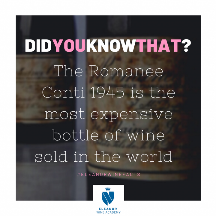 Did you know that? Romanee Conti 2945 is the most expensive bottle of wine sold in the world?!