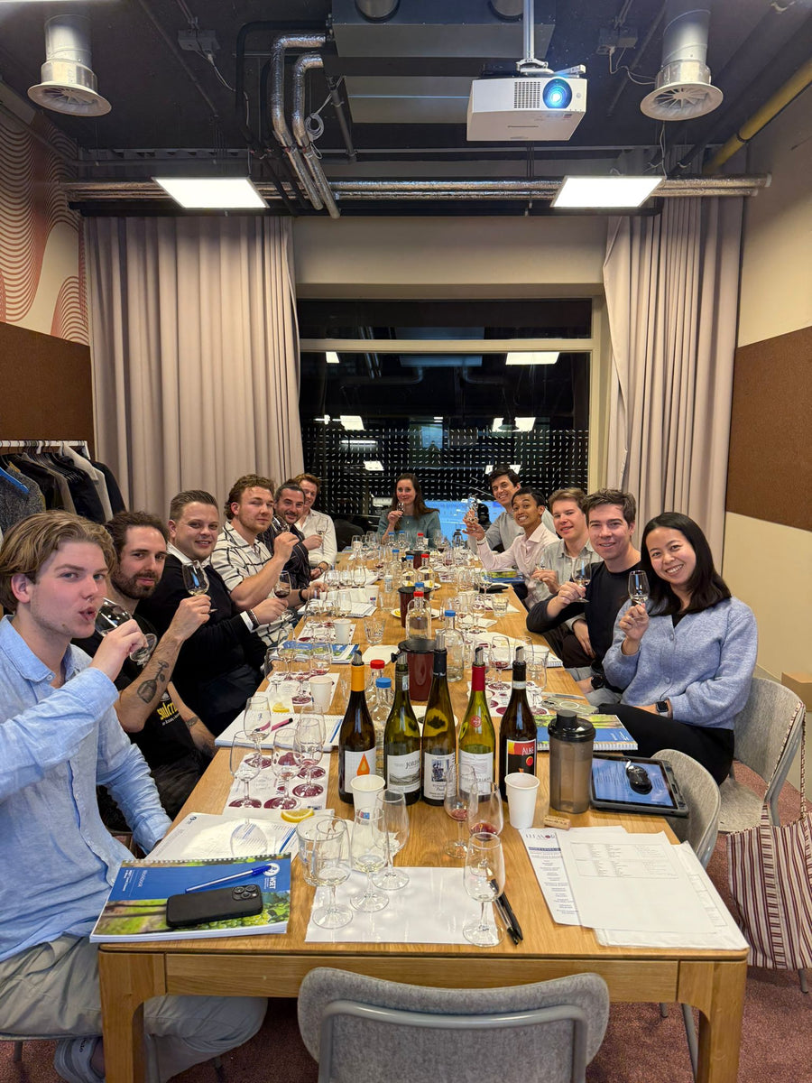 WSET students tasting wine together at Eleanor Wine Academy in The Hague